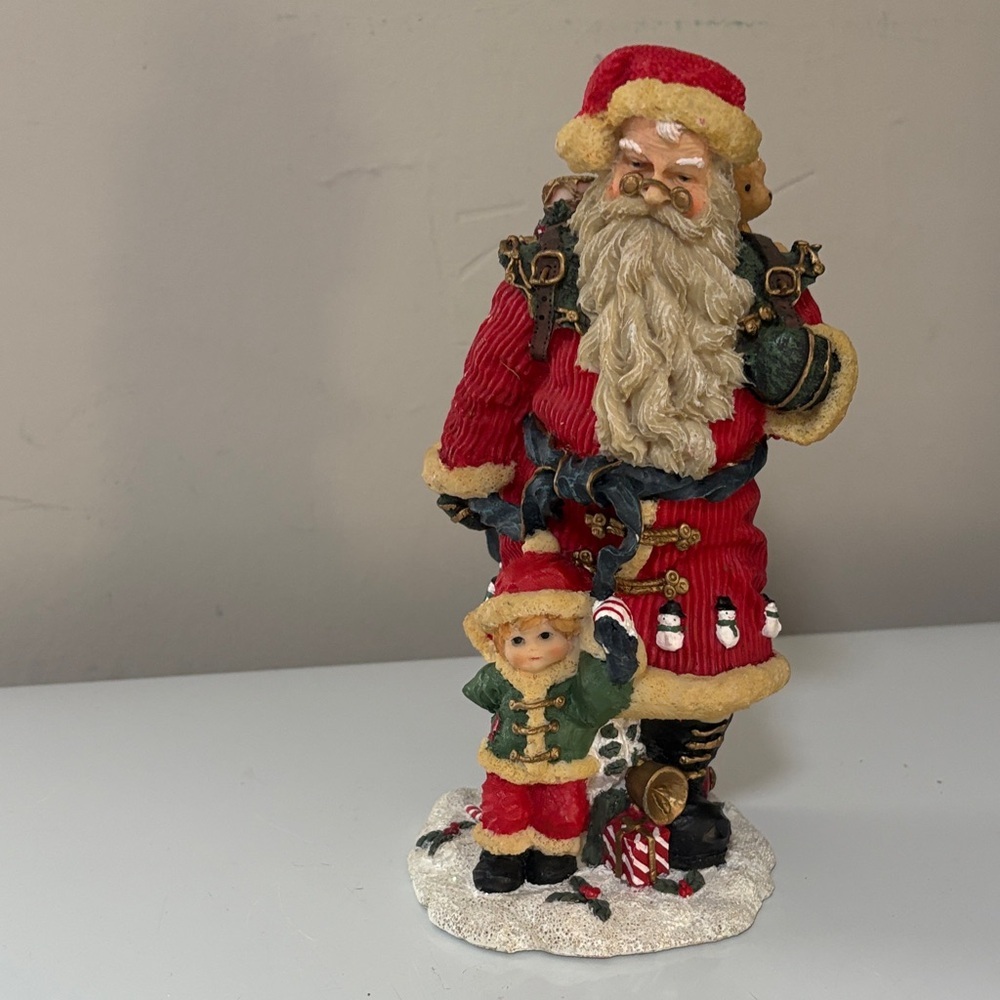 vintage festive Santa and child holiday